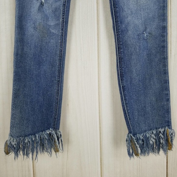 Free People Raw Fringe Hem Skinny Jeans Size 27 - Picture 6 of 10